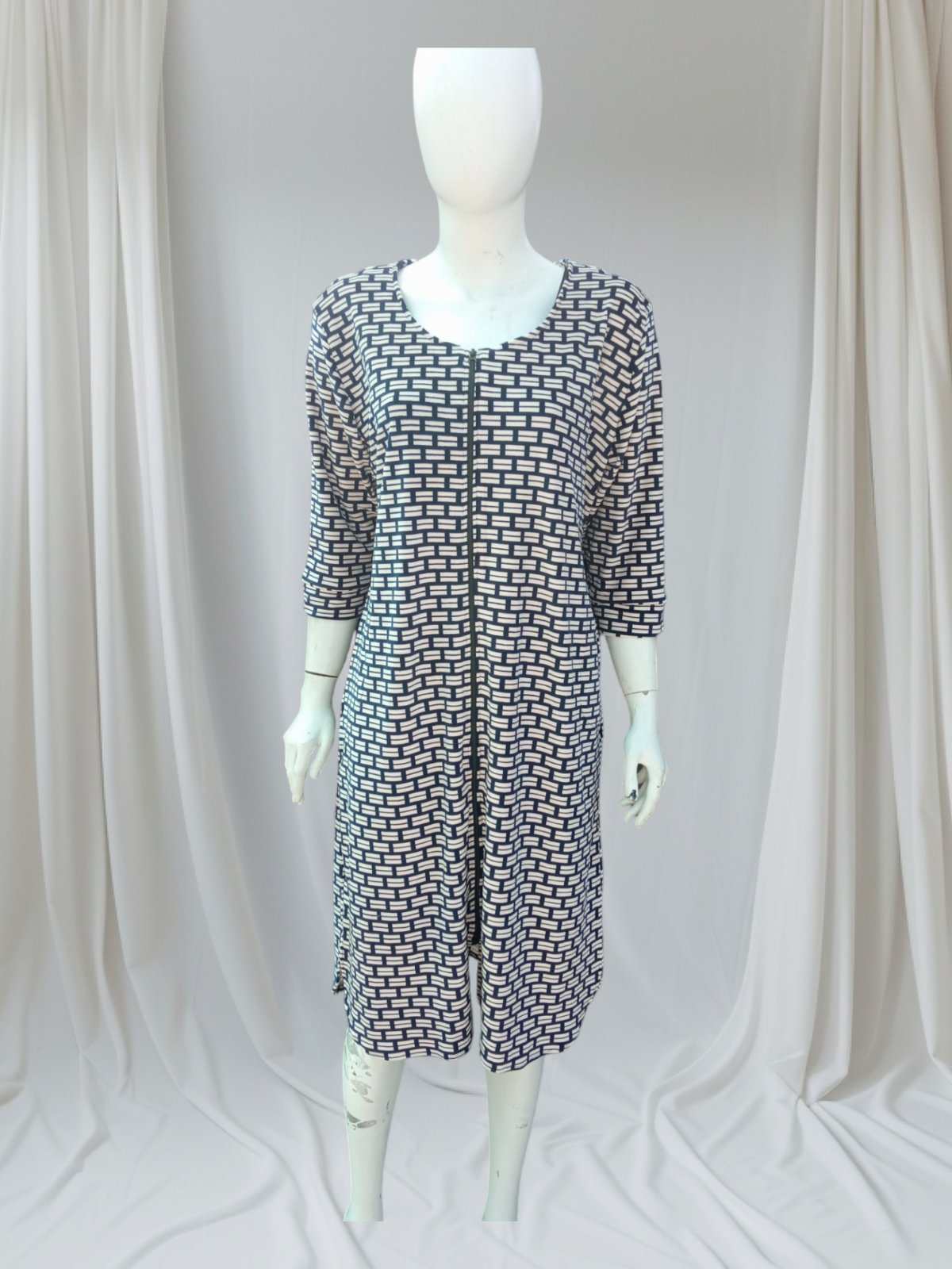 Халат Gull (50-56) 50P navy-beige (деми)