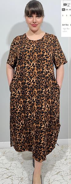 Платье BASE (2XL-6XL) CL308 brown (лето)