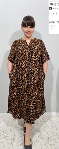 Платье BASE (2XL-6XL) CL637 brown (лето)