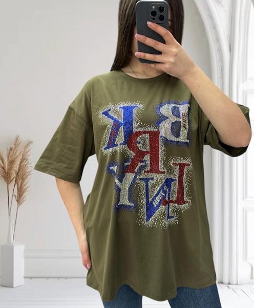 Футболка Anna&Vika (48-58) 25103 khaki (лето)