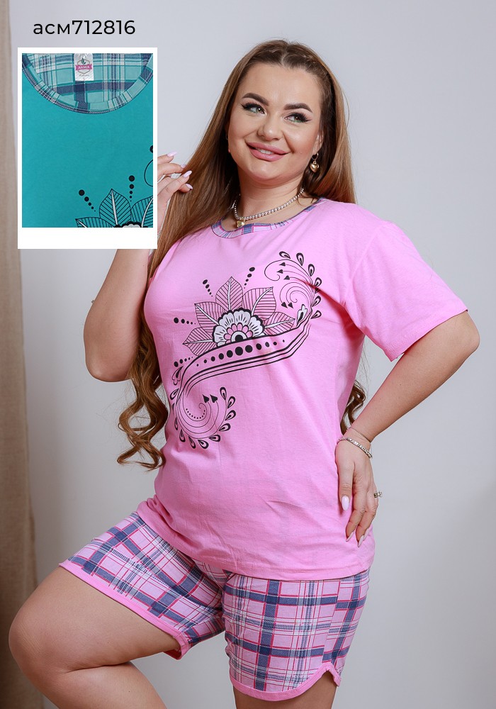 Пижама Fantasy (L-4XL) 712816 pink (лето)