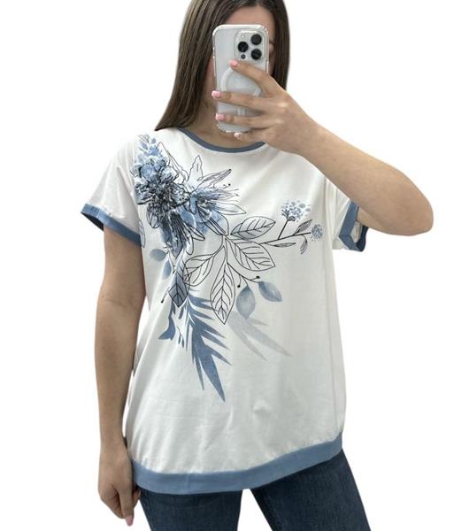 Футболка Ekvato (48-56) 25220 white-l.blue (лето)