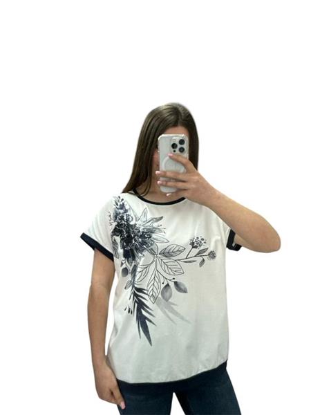 Футболка Ekvato (48-56) 25220 white-black (лето)