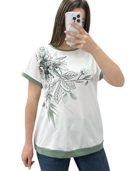 Футболка Ekvato (48-56) 25220 white-green (лето)