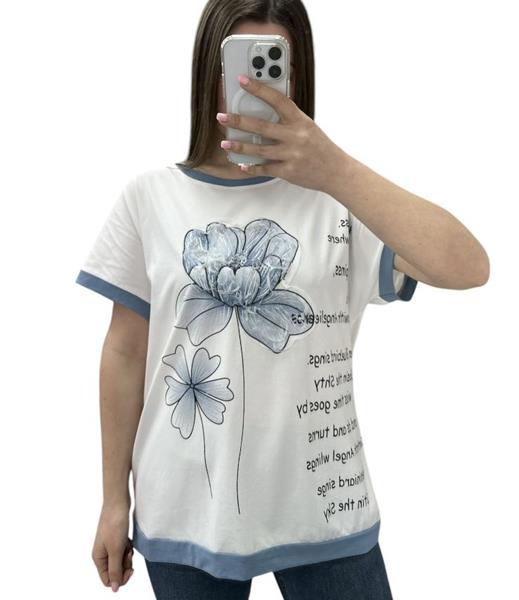 Футболка Ekvato (48-56) 25024 white-l.blue (лето)