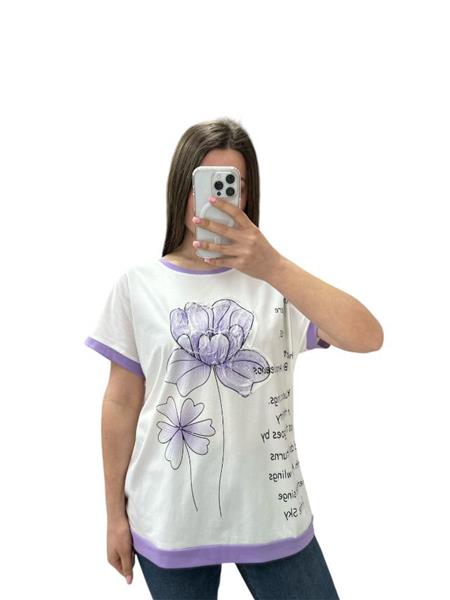 Футболка Ekvato (48-56) 25024 white-lilac (лето)