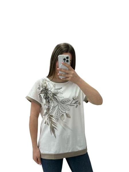 Футболка Anna&Vika (48-56) 25220 white-beige (лето)