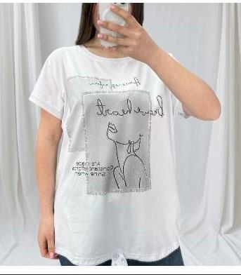 Футболка LeVisha (L-2XL) 25314 white (лето)