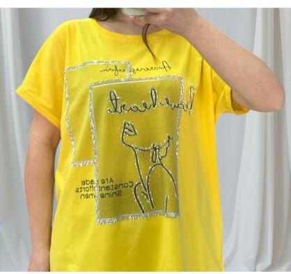 Футболка Shipi (L-2XL) 25314 yellow (лето)