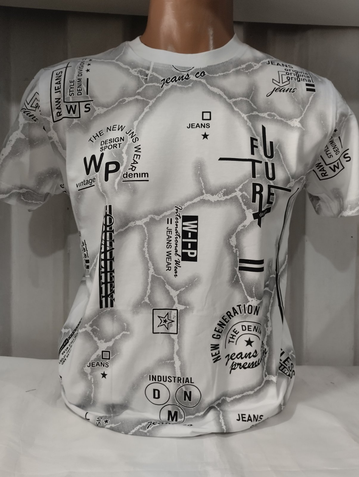 Футболка Panda (S-2XL) 1749 white (лето)