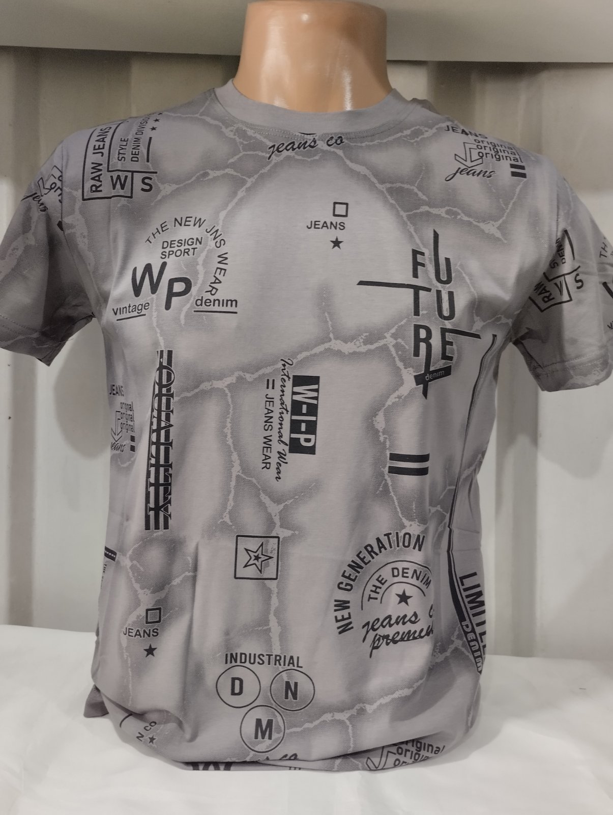 Футболка Panda (S-2XL) 1750 grey (лето)