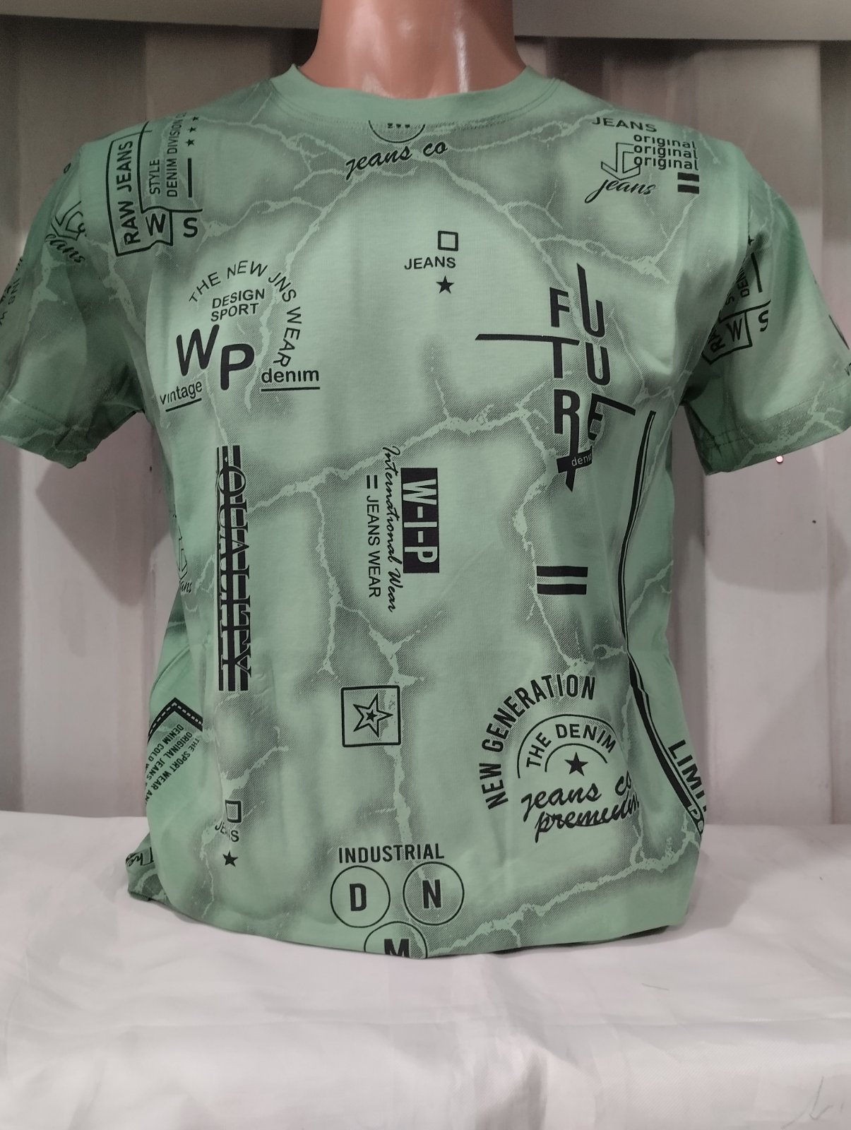 Футболка Panda (S-2XL) 1753 mint (лето)