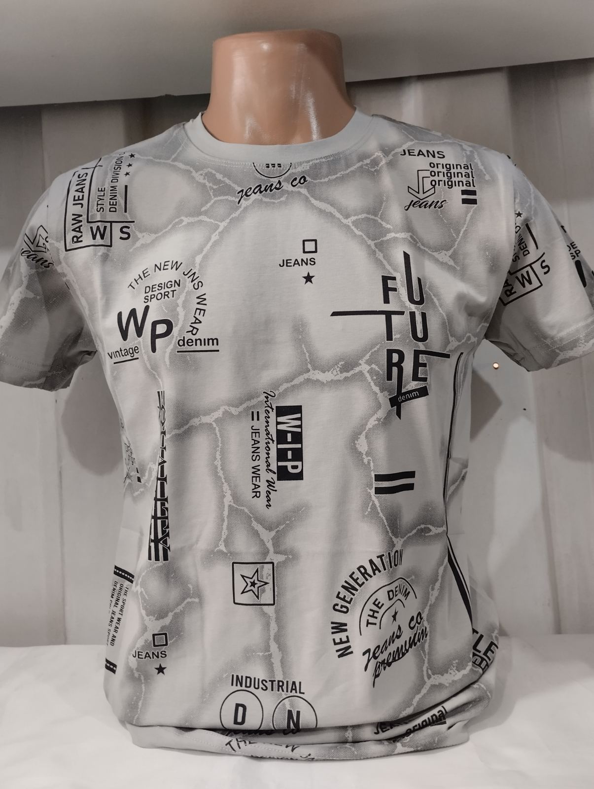 Футболка Panda (S-2XL) 1757 l.grey (лето)