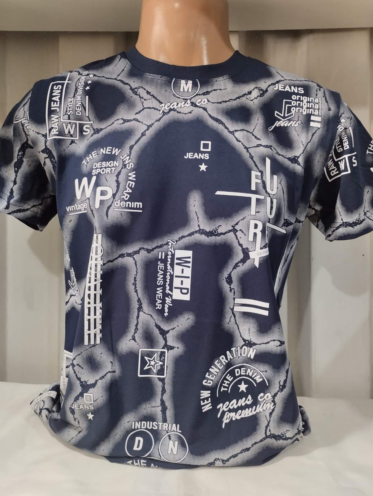 Футболка Panda (S-2XL) 1758 navy (лето)