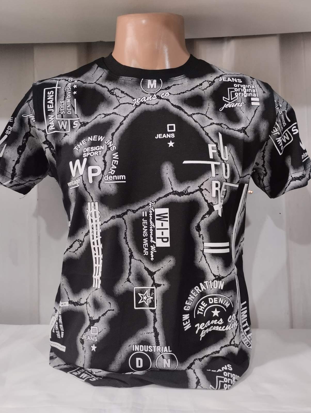 Футболка Panda (S-2XL) 1759 black (лето)