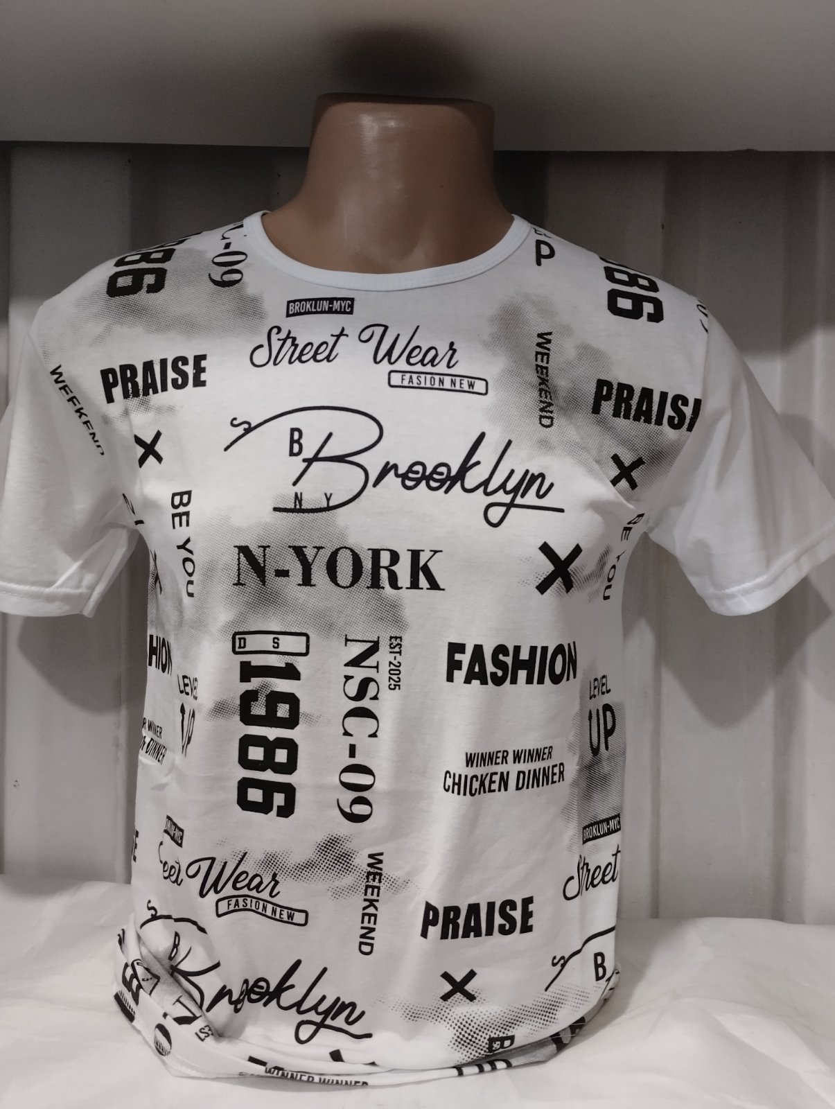 Футболка Panda (M-2XL) 1761 white (лето)