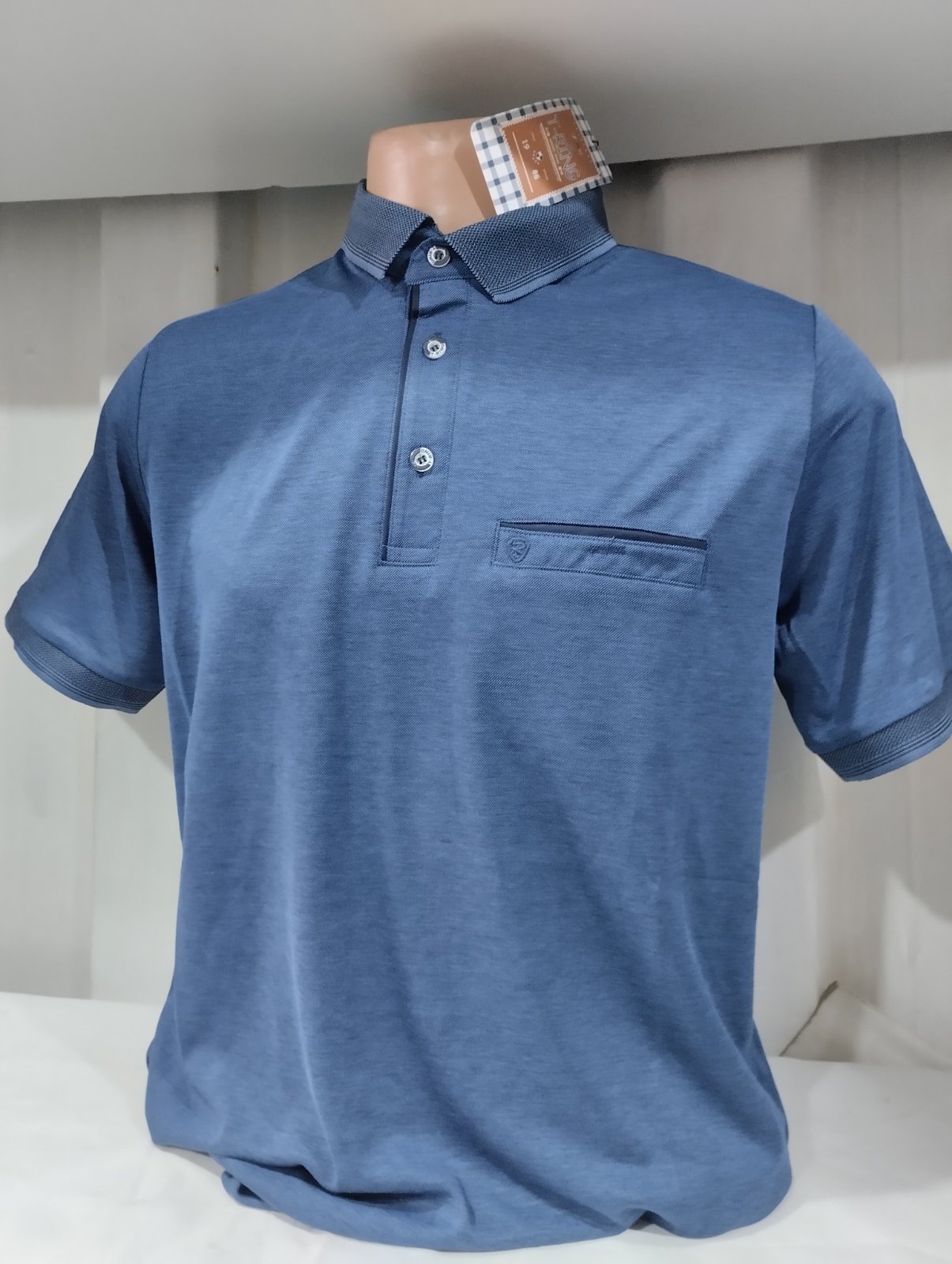 Футболка Panda (L-3XL) 1781 blue (лето)