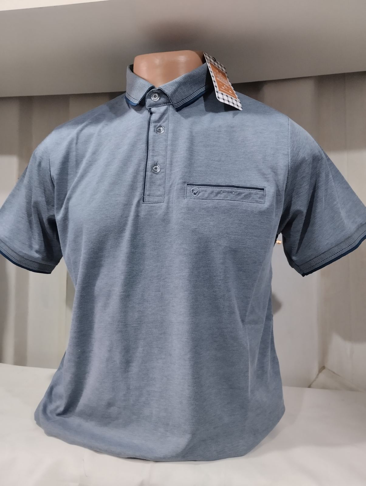 Футболка Panda (L-3XL) 1783 l.blue (лето)