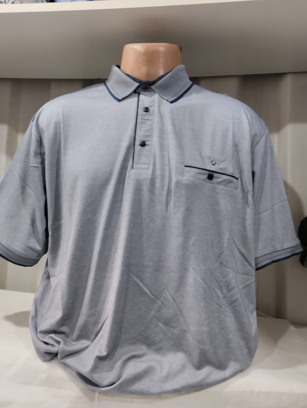 Футболка Panda (4XL-7XL) 1784 l.blue (лето)