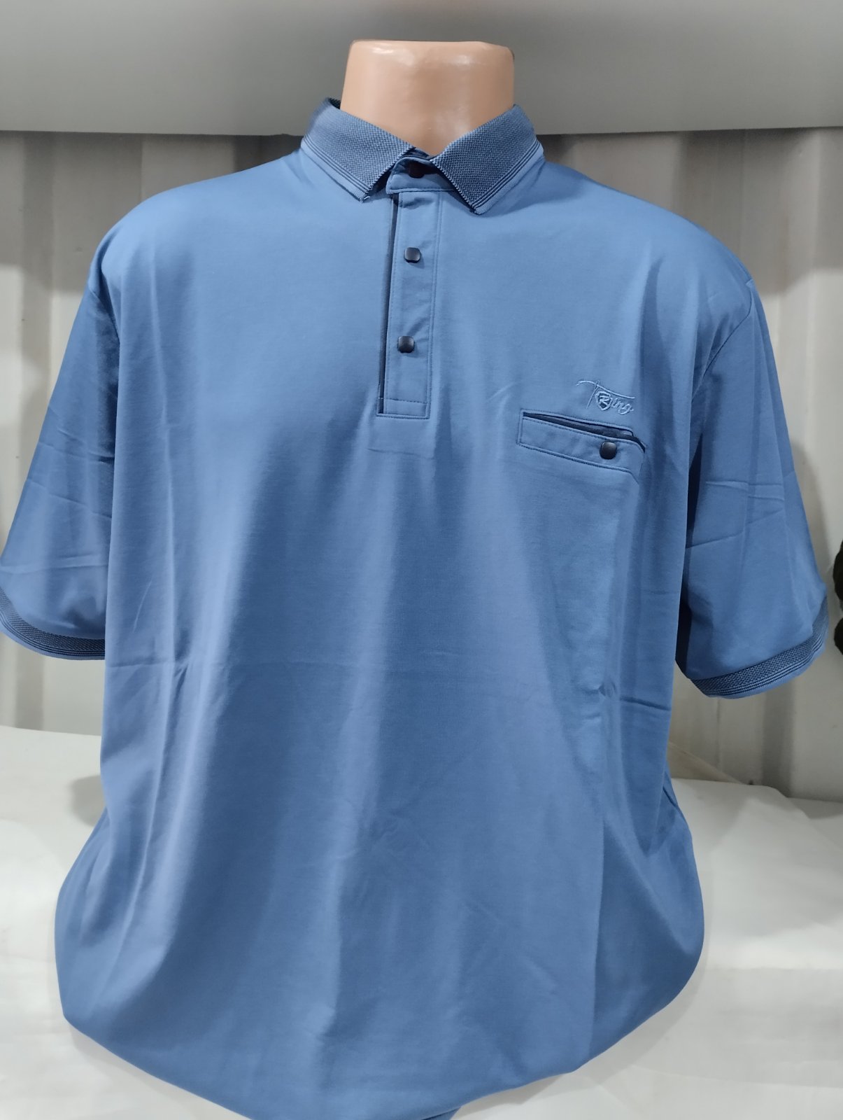 Футболка Panda (4XL-7XL) 1787 blue (лето)