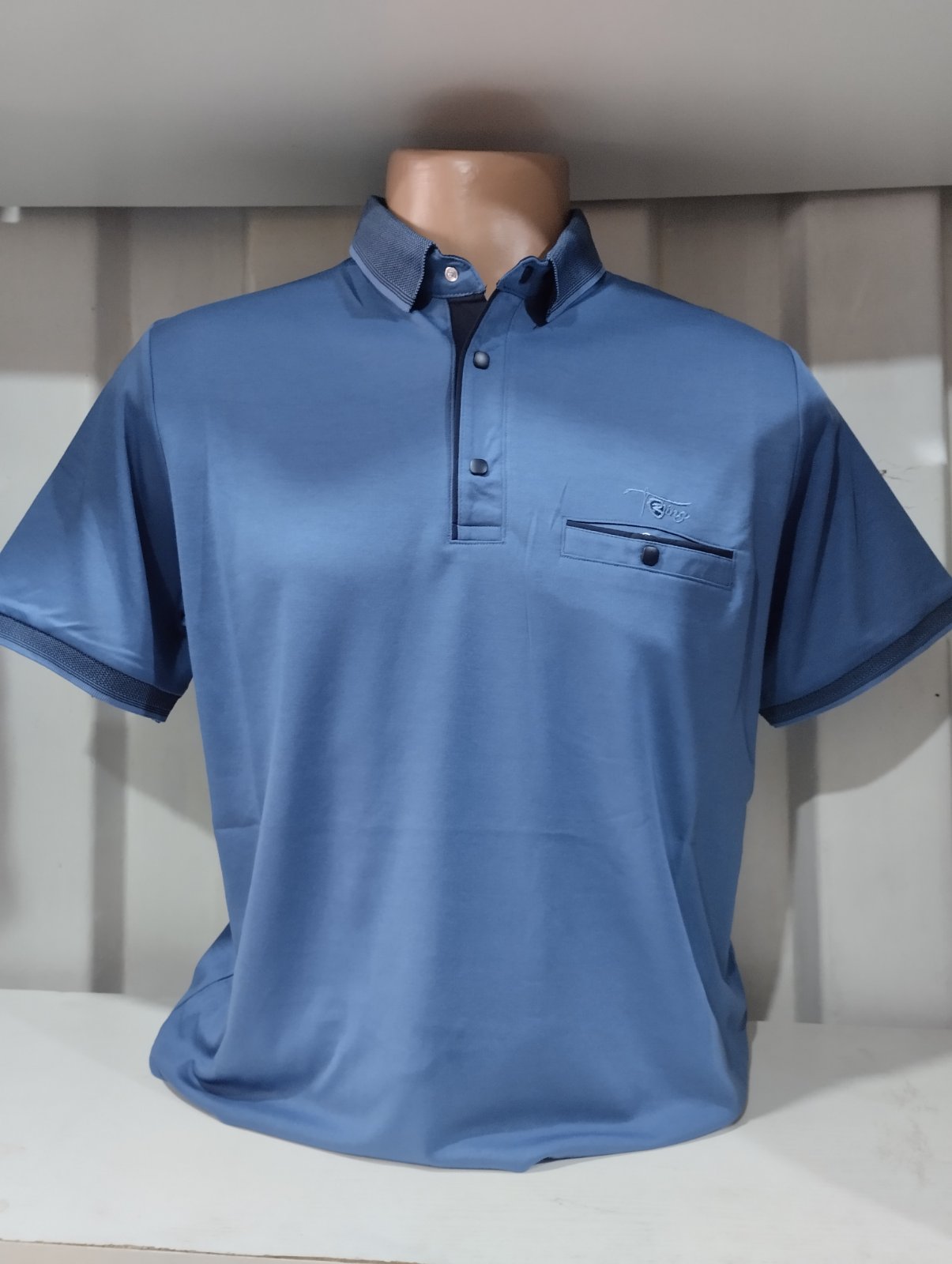 Футболка Panda (L-3XL) 1805 blue (лето)