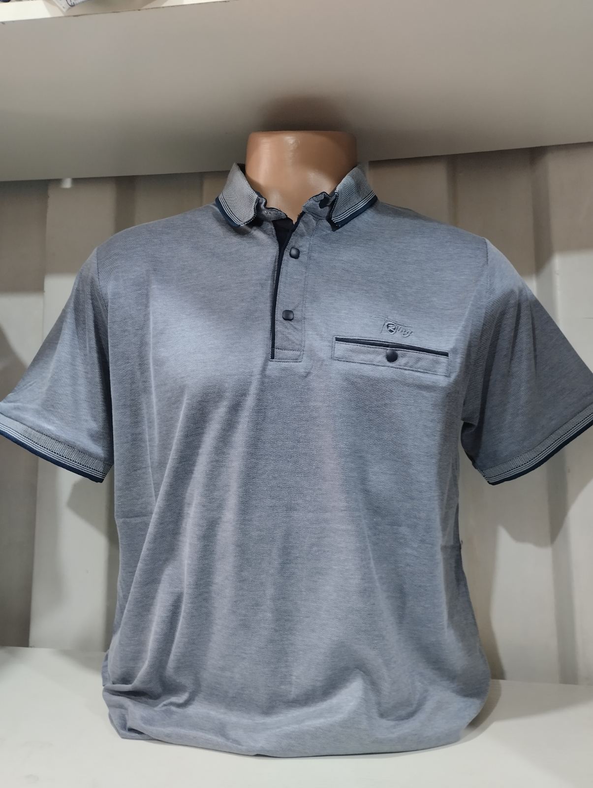 Футболка Panda (L-3XL) 1807 l.blue (лето)