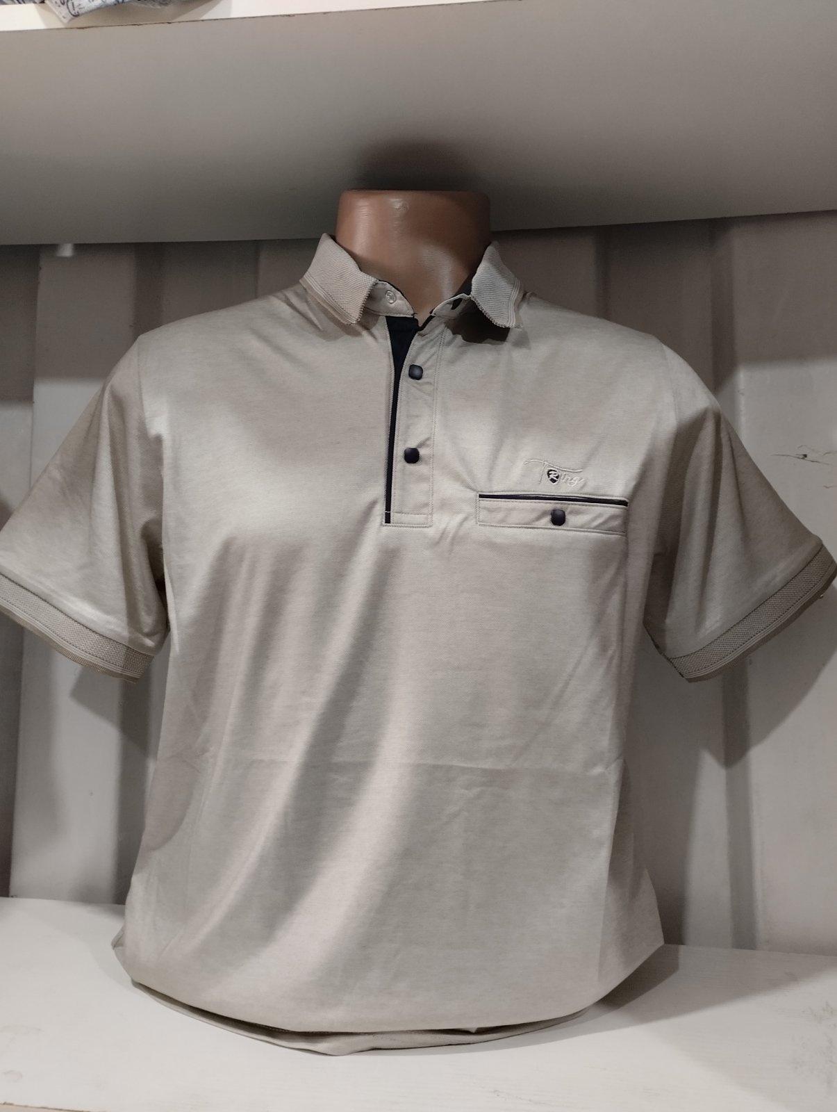 Футболка Panda (L-3XL) 1809 l.grey (лето)