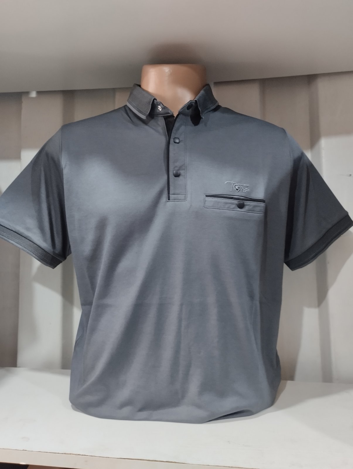 Футболка Panda (L-3XL) 1810 grey (лето)