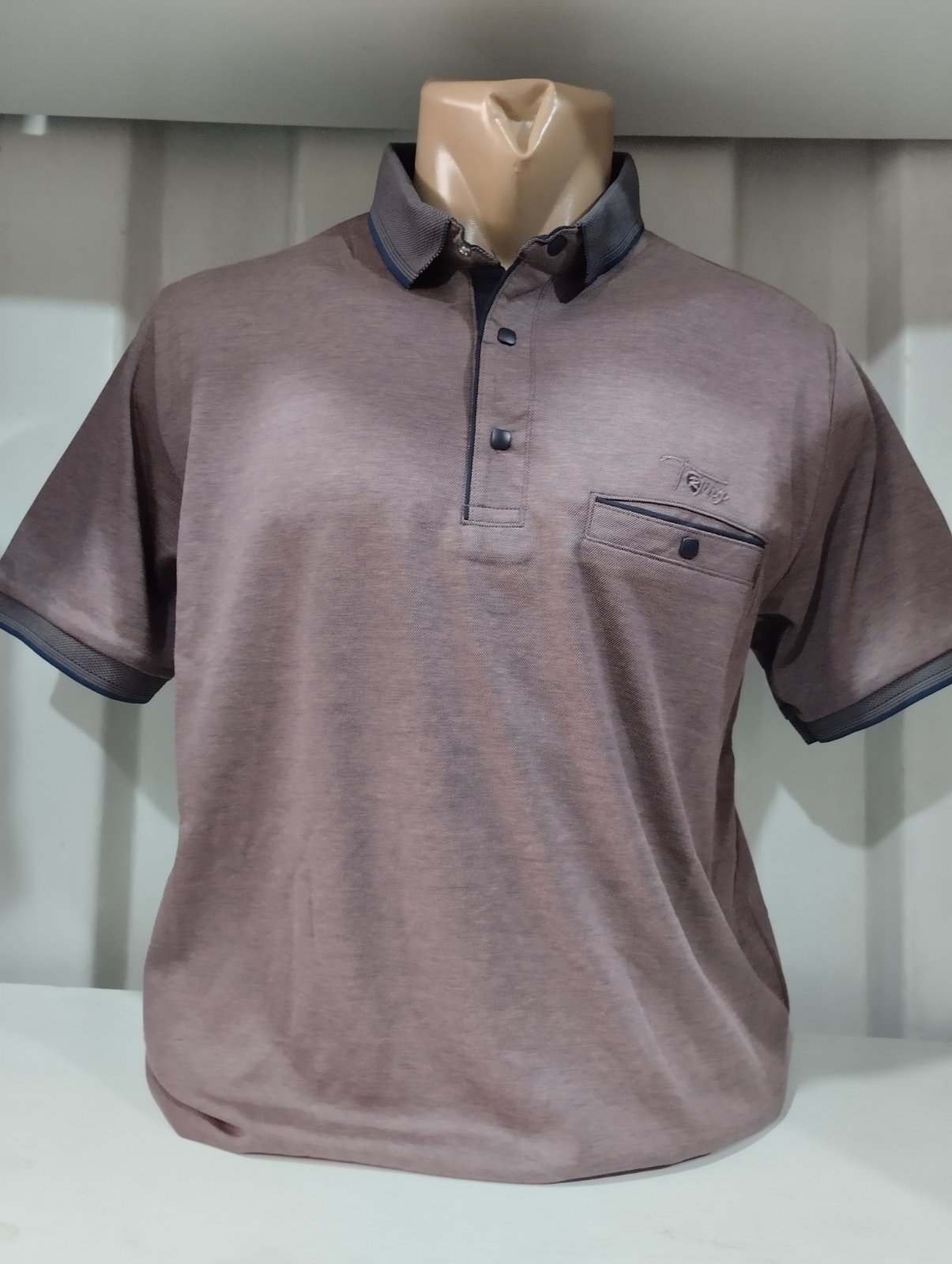 Футболка Panda (L-3XL) 1811 brown (лето)