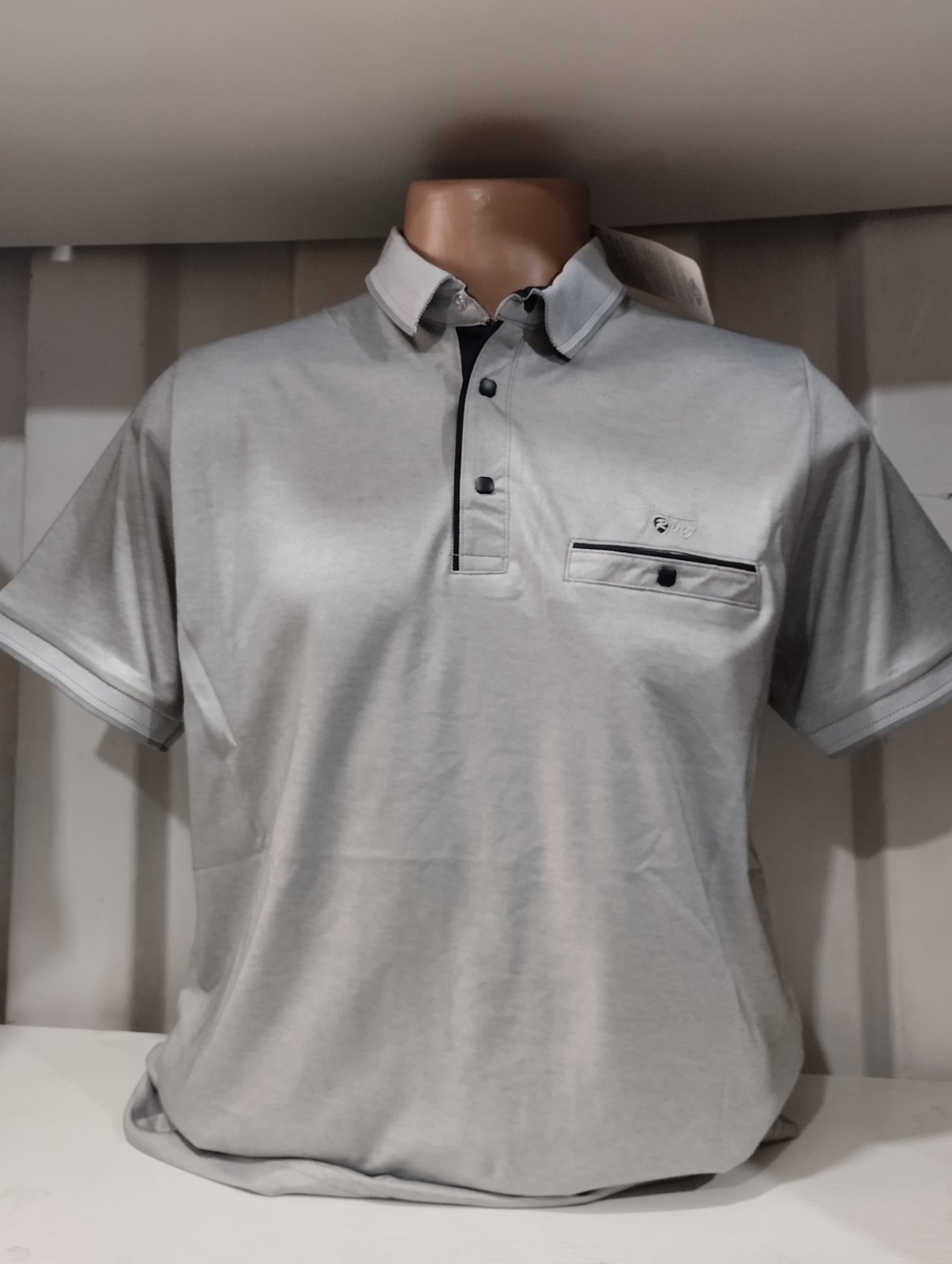 Футболка Panda (L-3XL) 1812 l.grey (лето)