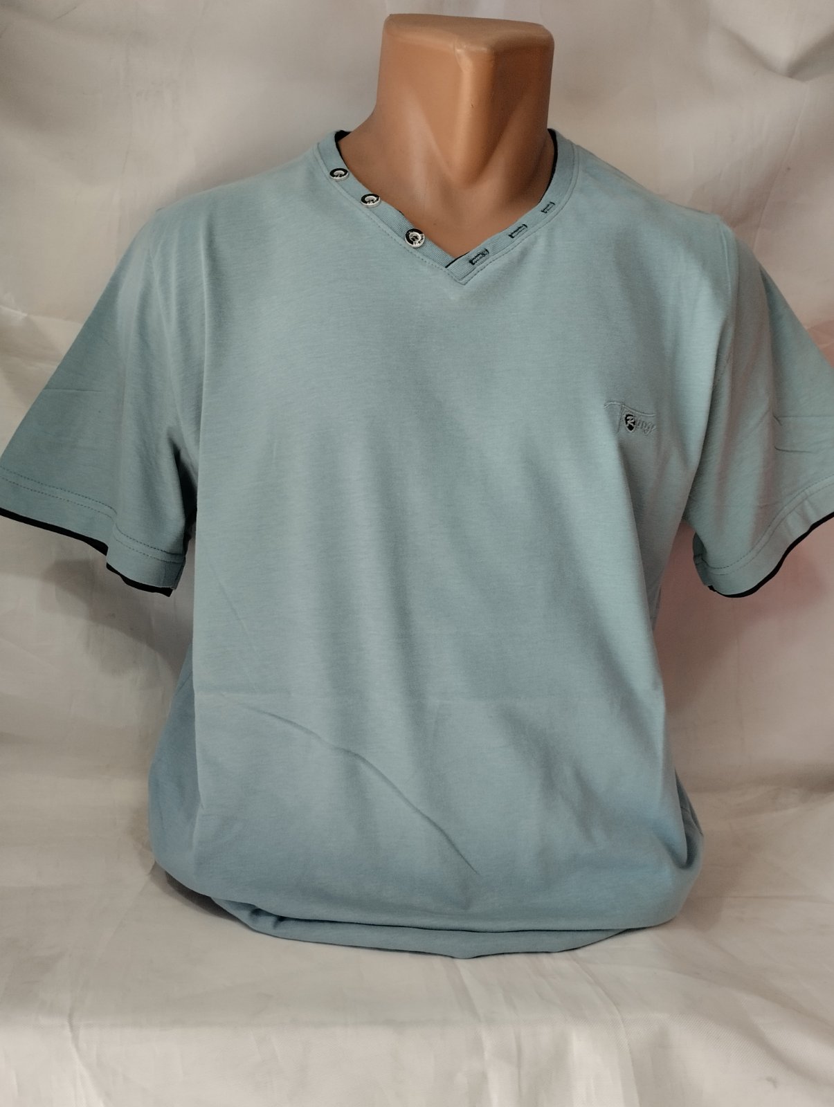 Футболка Panda (L-3XL) 1831 l.blue (лето)