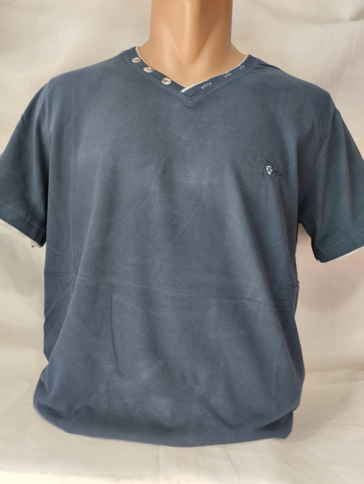 Футболка Panda (L-3XL) 1834 blue (лето)