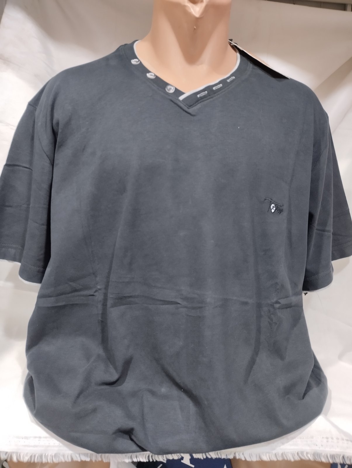 Футболка Panda (4XL-7XL) 1844 d.grey (лето)