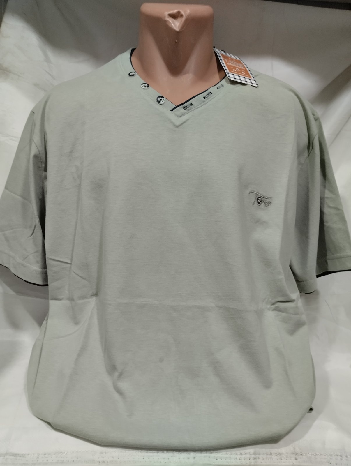 Футболка Panda (4XL-7XL) 1845 l.grey (лето)