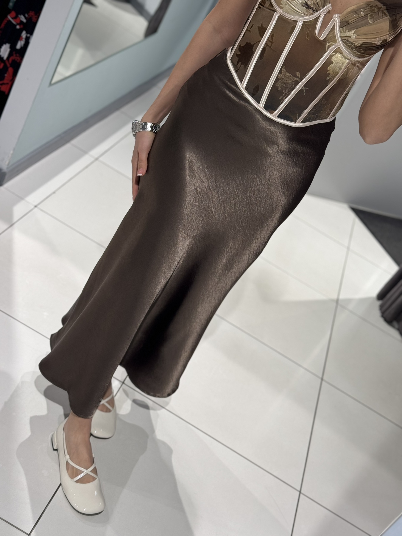 Юбка Comod (M-XL) 1229 brown (лето)