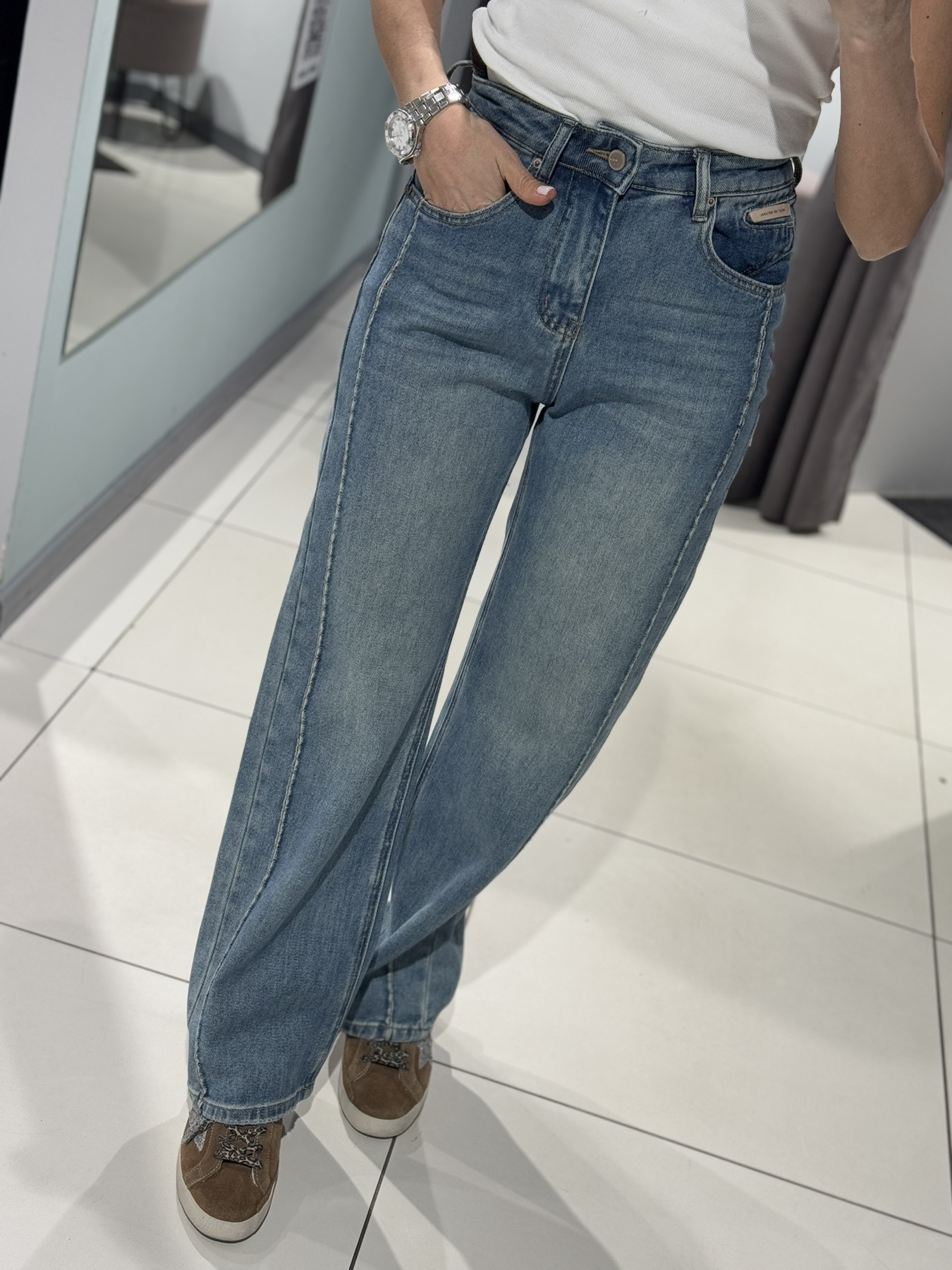 Джинсы Comod (S-XL) 26090 l.blue (деми)