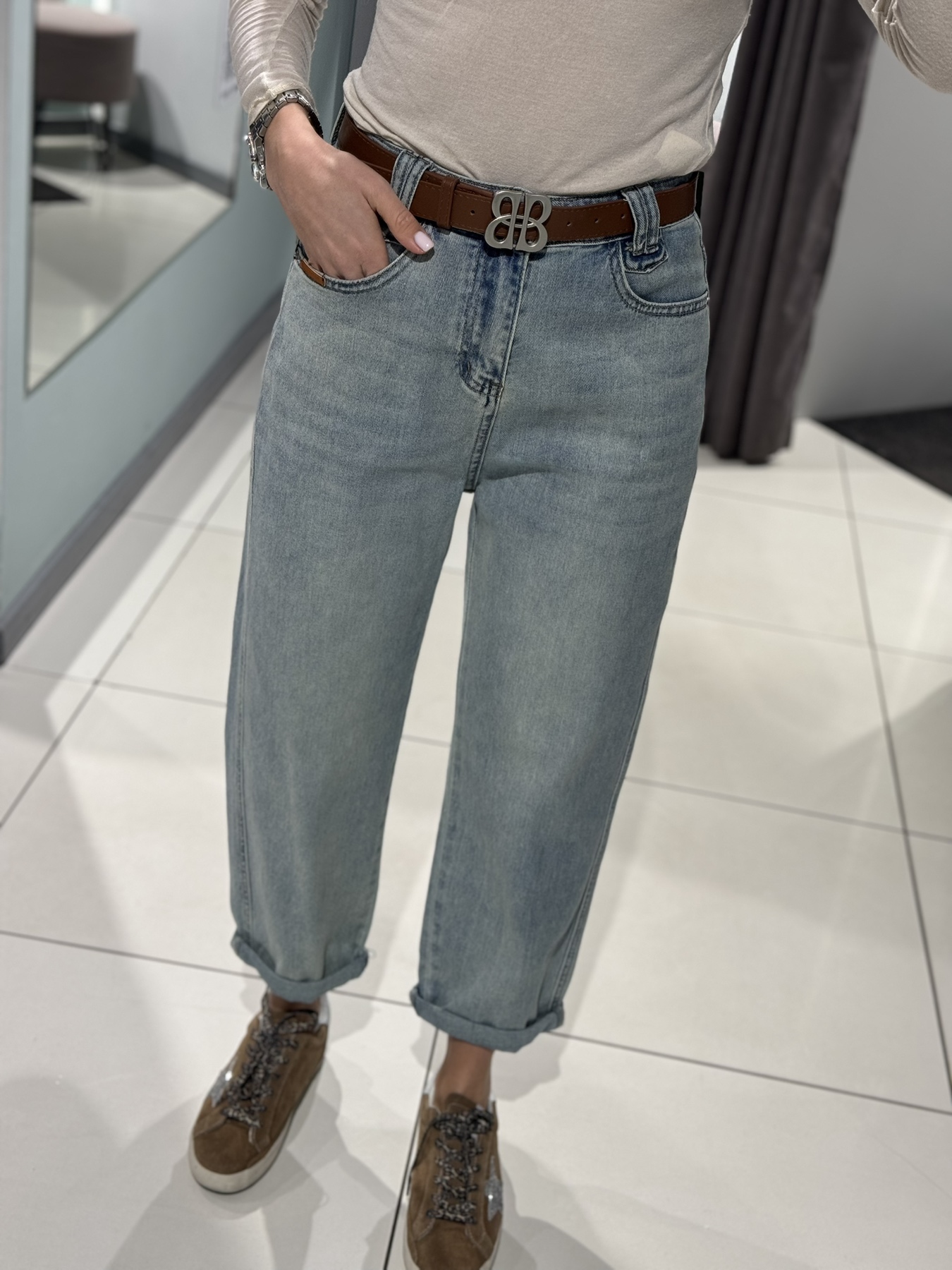 Джинсы Comod (S-XL) D1785 l.blue (деми)
