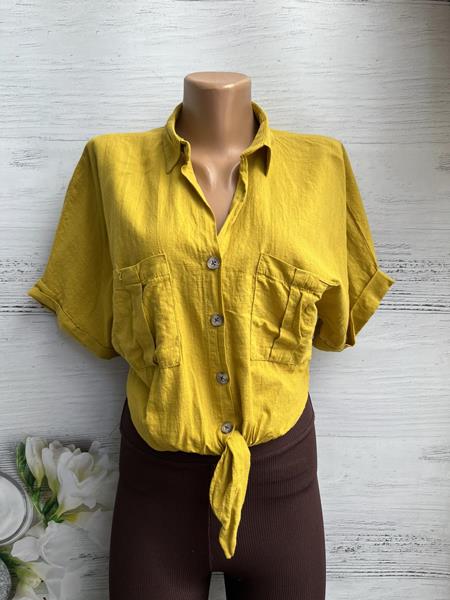 Рубашка New Season (S-L) 8367 yellow (лето)