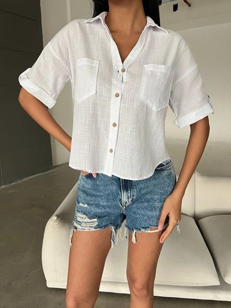 Рубашка New Season (S-L) 8374 white (лето)