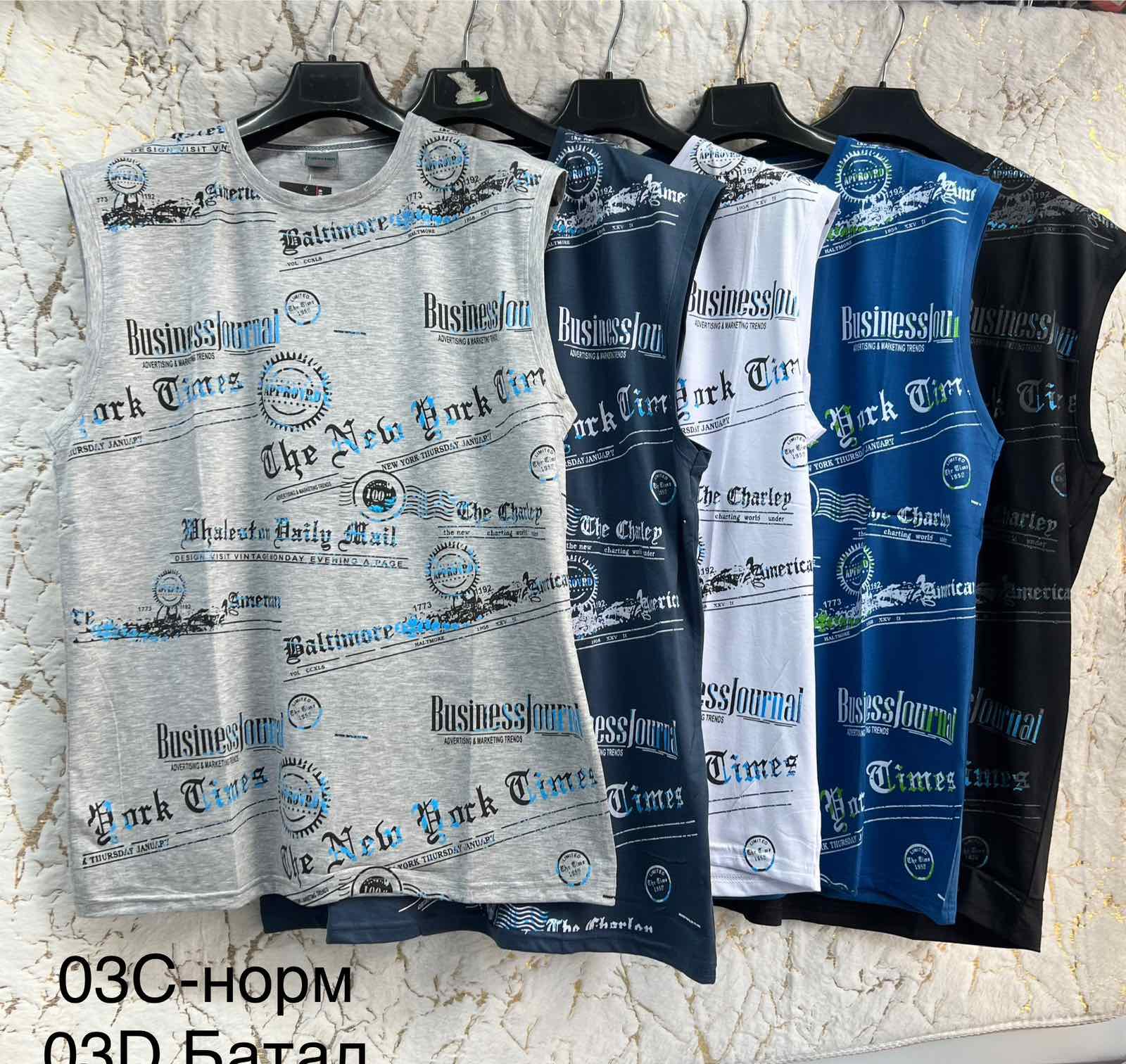 Майка Lina (6XL-8XL) 03D blue (лето)