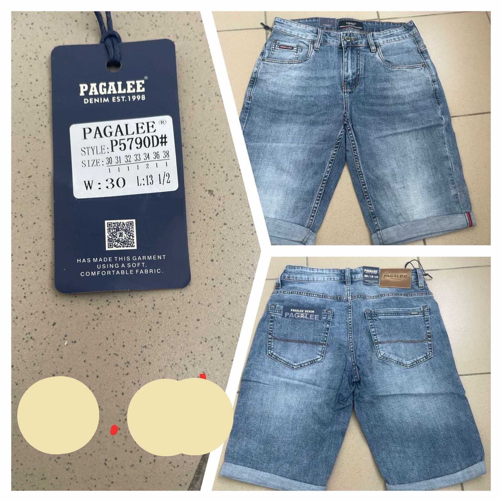 Шорты Pagalee (30-38) P5790D blue (лето)