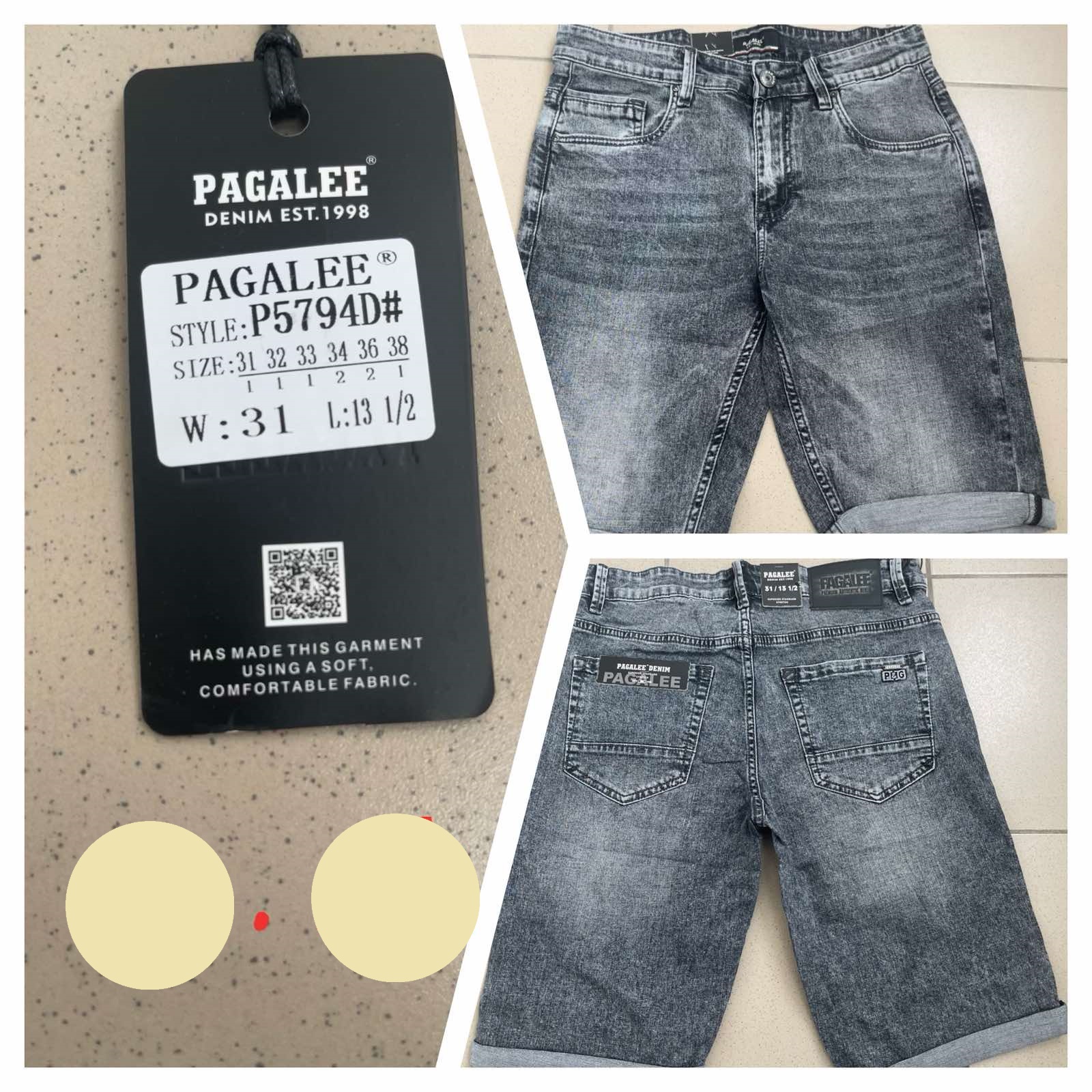 Шорты Pagalee (31-38) P5794D grey (лето)