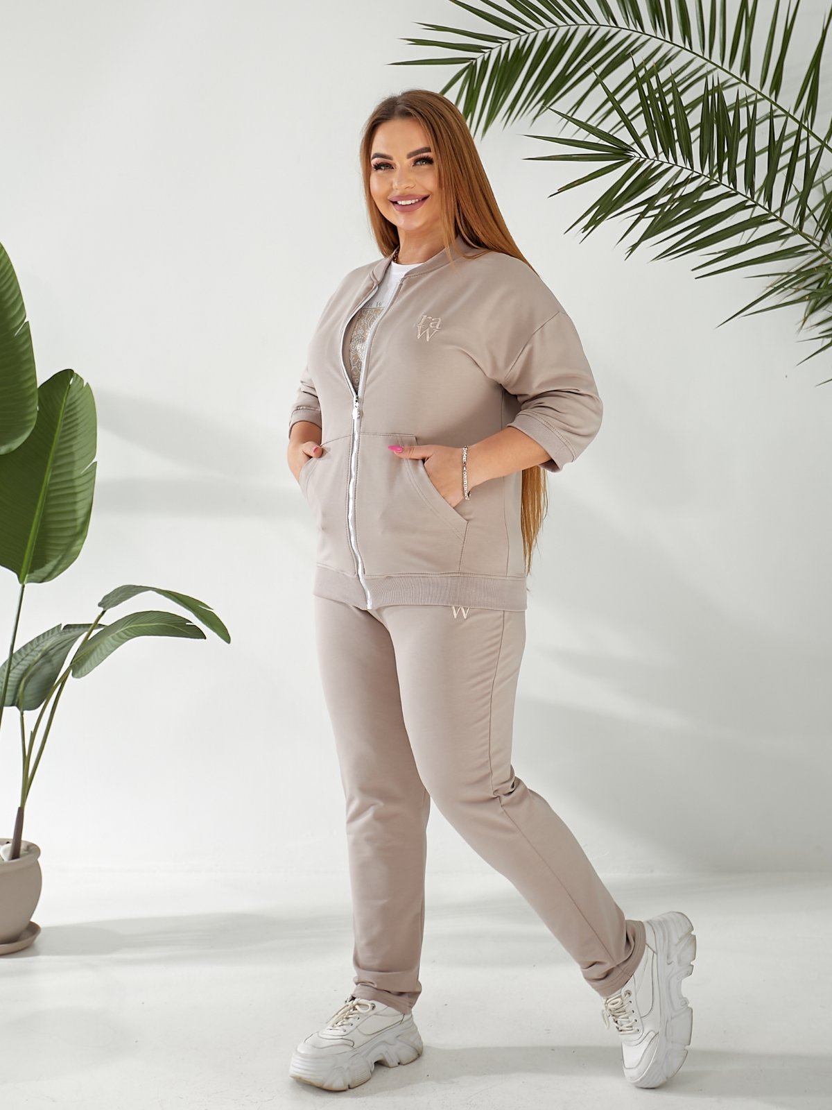 Костюм спорт OSKA (50-56) 6085 beige (деми)