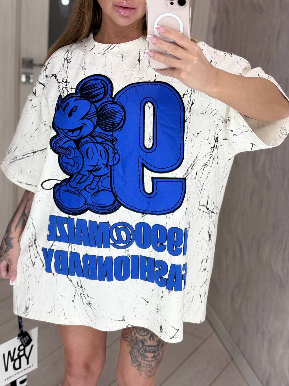 Футболка Sapato (42-46) 9056 white-blue (лето)