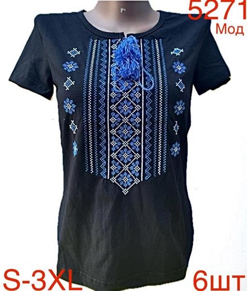 Вышиванка Надийка (S-3XL) 5271-1 black (лето)