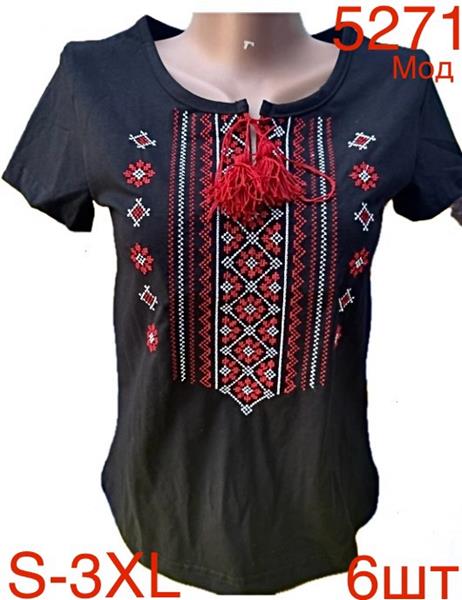 Вышиванка Надийка (S-3XL) 5271-3 black (лето)