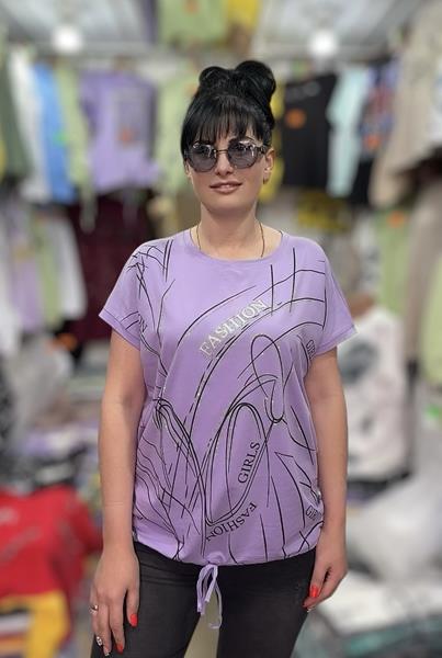 Футболка LeVisha (L-2XL) 25315 lilac (лето)