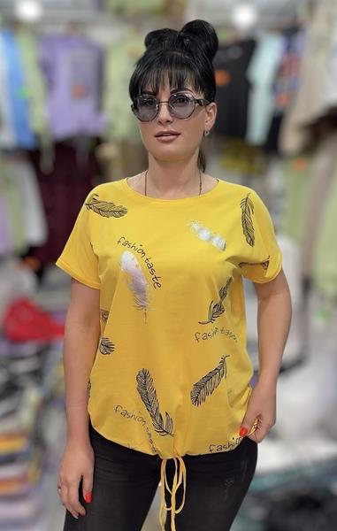 Футболка LeVisha (L-2XL) 25312 yellow (лето)