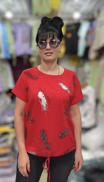 Футболка LeVisha (L-2XL) 25312 red (лето)