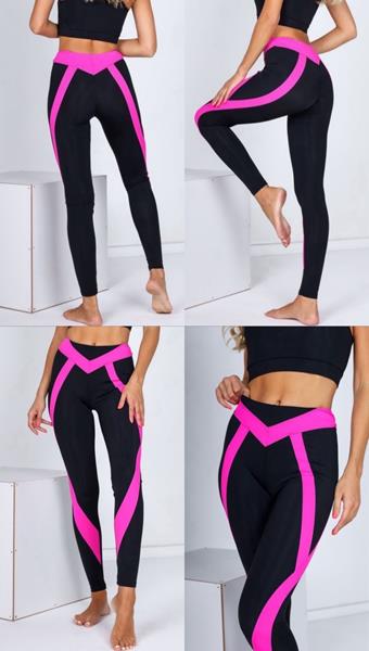 Лосины BRAVEL (S-XL) 062 black-pink (деми)
